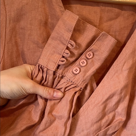 Linen Pink Wrap Crop Top - Picture 6 of 10